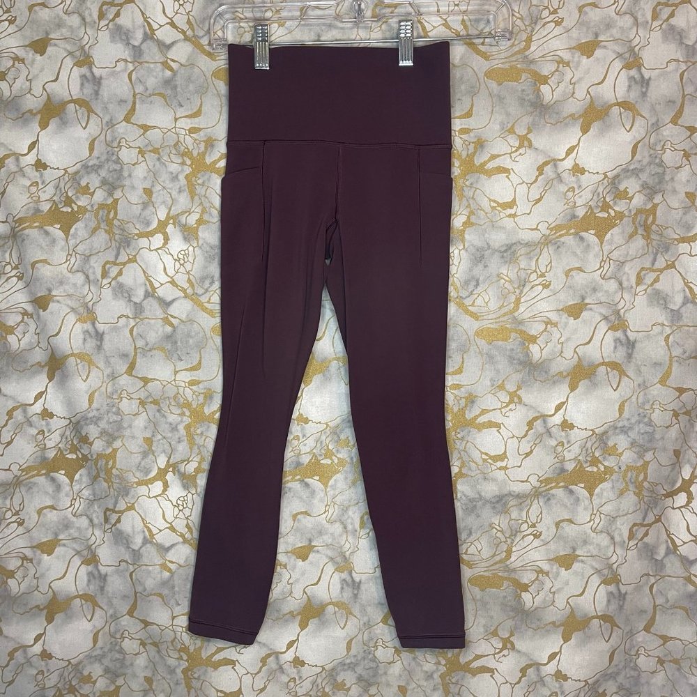Athleta Salutation 7/8 Tight Legging Size XXSP Spiced Cabernet Petite